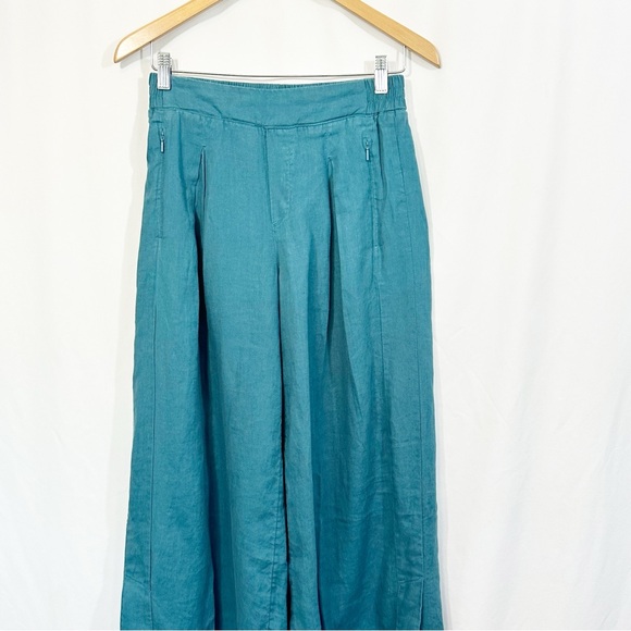 Athleta Playa Linen High Rise Pleated Wide Leg Pants in Borealis Blue - Picture 6 of 13